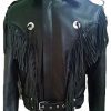 Men's Leather Tussles Bomber Biker Jacket - Shearling leather