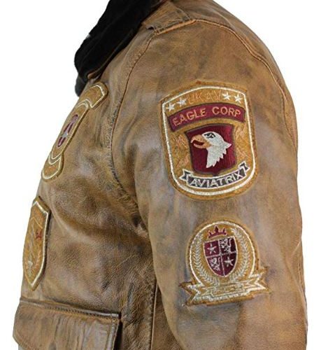 Aviator Mens Fur Bomber Leather Jacket