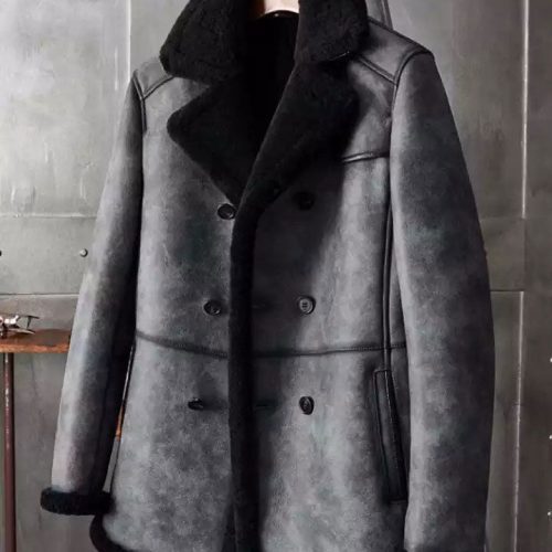 B3 Shearling Long Coat Overcoat B3 Hunting Jacket 1