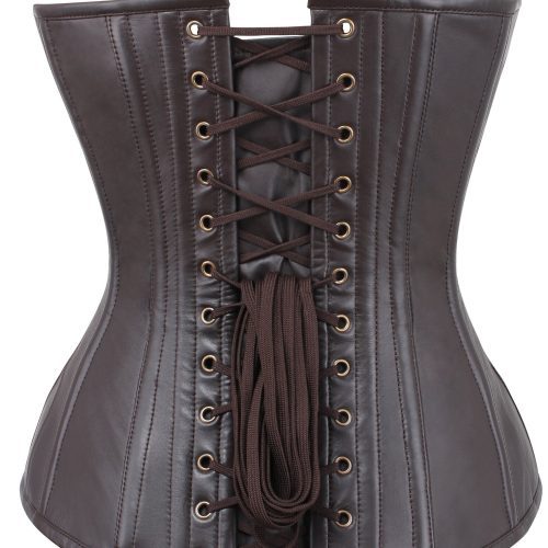 BROWNFAUXLEATHERCORSETBYCORSETSQUEENCQ 4179 B