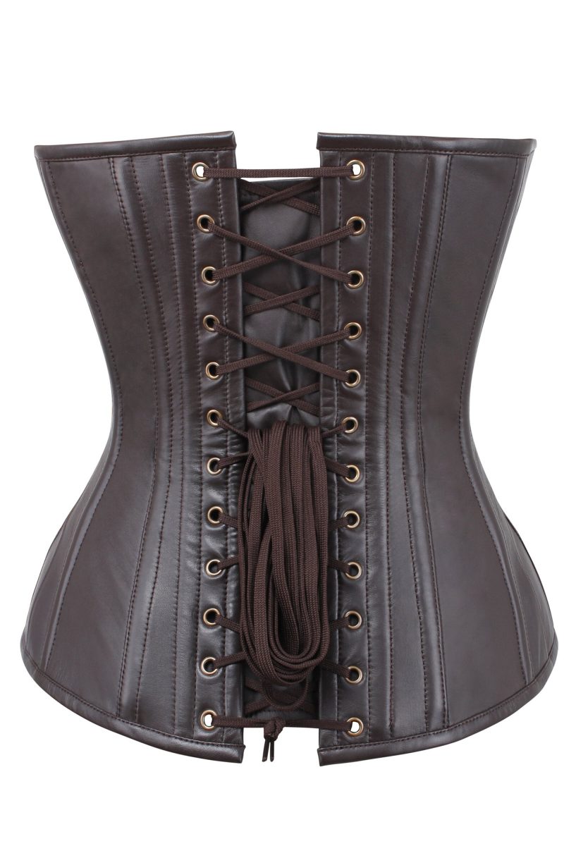 BROWNFAUXLEATHERCORSETBYCORSETSQUEENCQ 4179 B