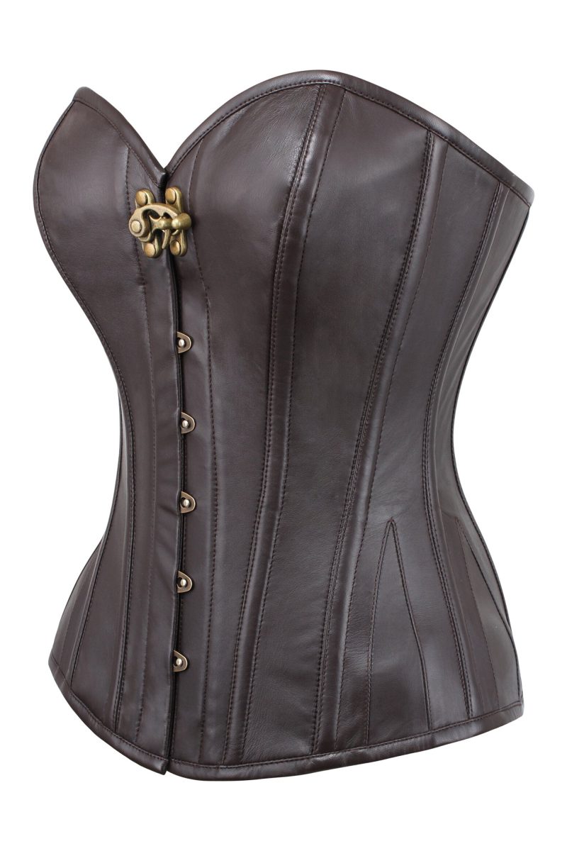 BROWNFAUXLEATHERCORSETBYCORSETSQUEENCQ 4179 S