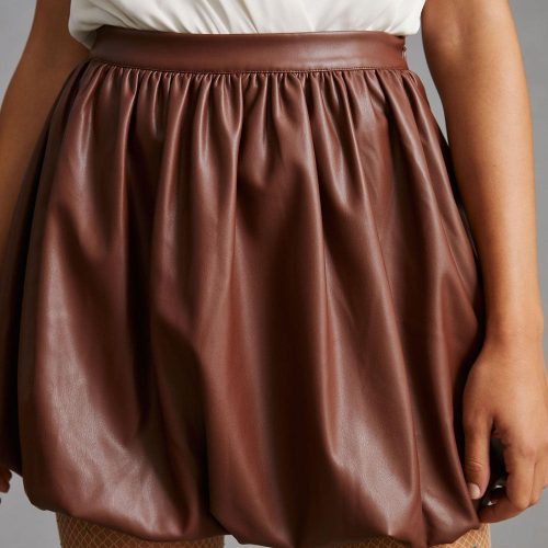 BrownLeatherBubbleSkirt25