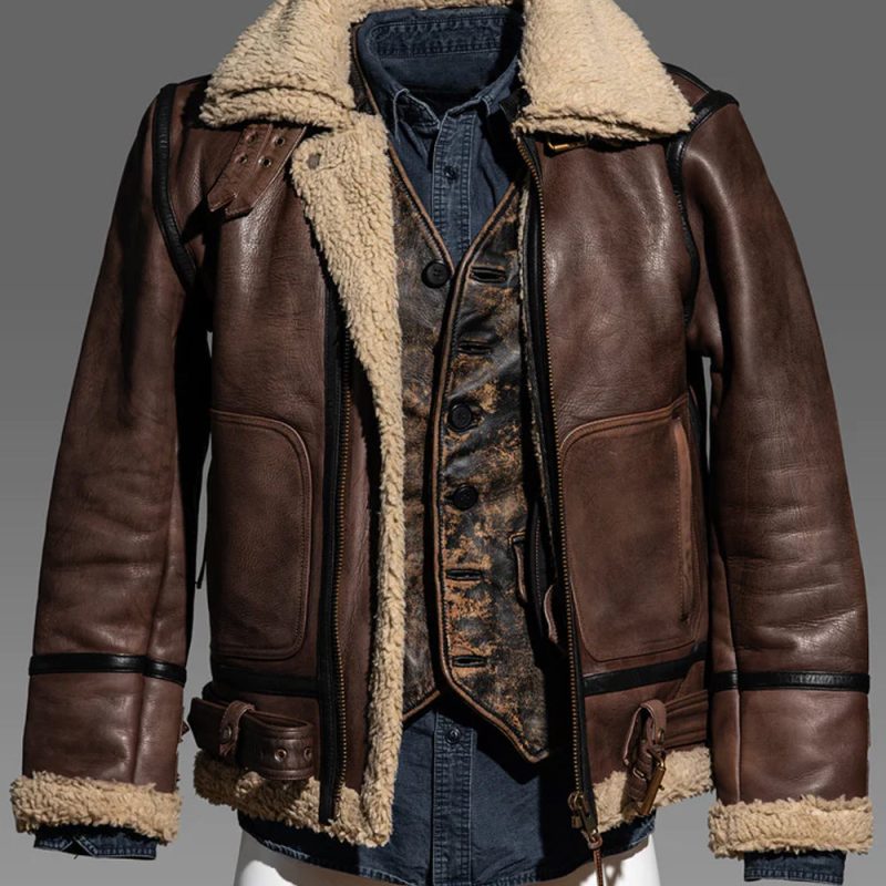 BrownSheepskinJacketForMenwithsherpalining17