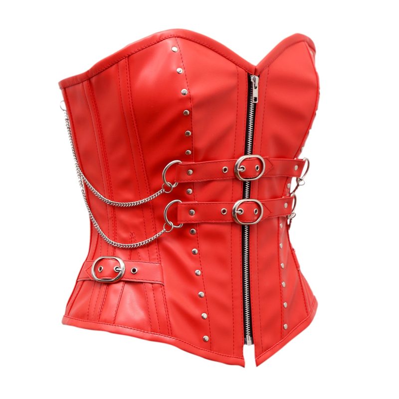 CQ 4049 S1 FAUXLEATHERSTEELBONEDOVERBUSTCORSETBYCORSETSQUEEN.COM