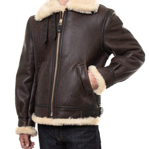 ClassicB 3SheepskinLeatherBomberJacket 10