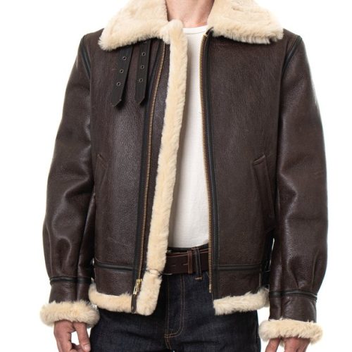 ClassicB 3SheepskinLeatherBomberJacket 7