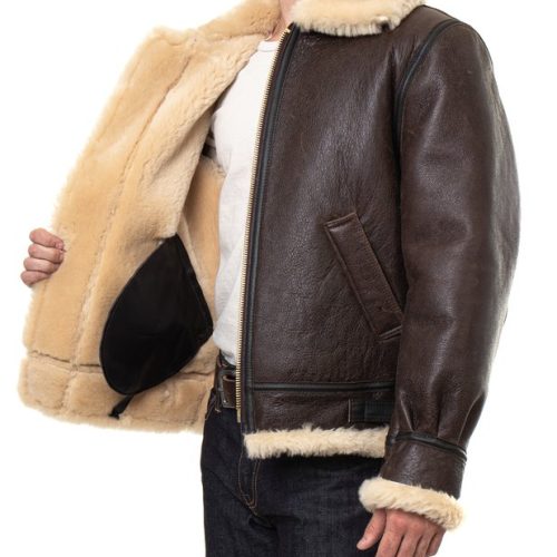 ClassicB 3SheepskinLeatherBomberJacket 8