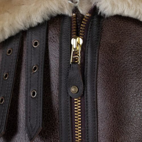 ClassicB 3SheepskinLeatherBomberJacket5