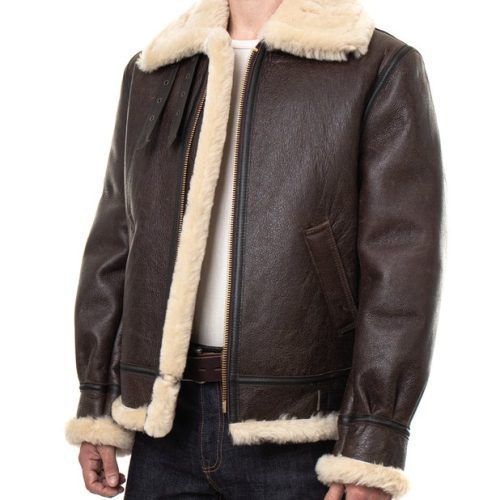 ClassicB 3SheepskinLeatherBomberJacket6