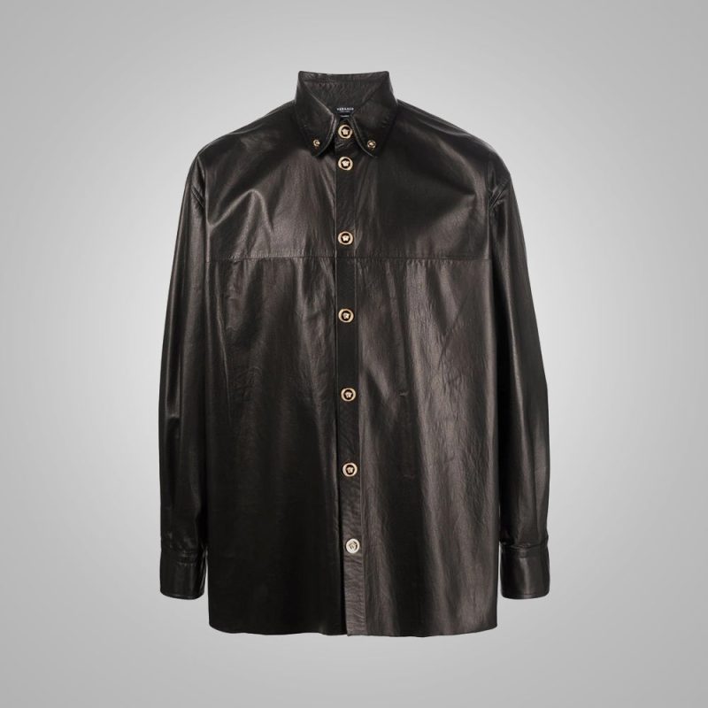 CustomFullSleevesBlackLeatherShirt4