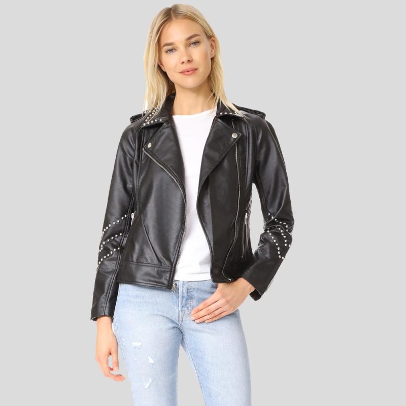 DaniBlackStuddedLeatherJacket1