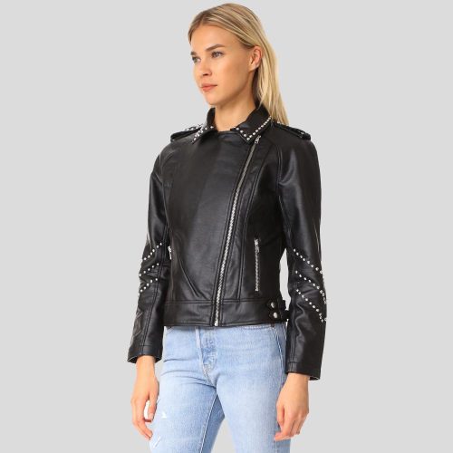 DaniBlackStuddedLeatherJacket3