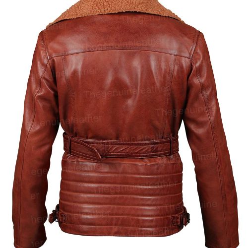 Girls Brown Leather Jacket