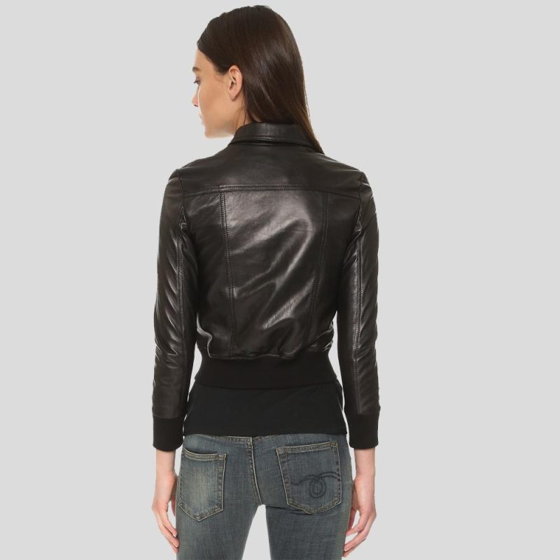 HalleBlackBomberLeatherJacket2