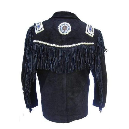 Leather Jacket Western Wear CowboyMen Cowboy Suede Leather Jacket Western BACK SIDE