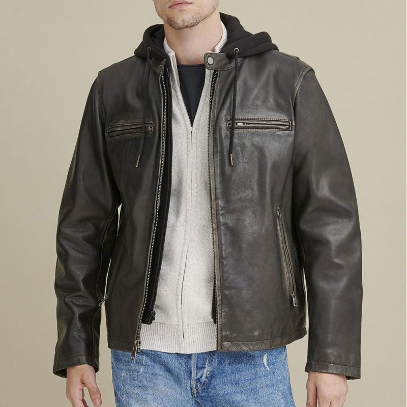 Leather Jacket with Hood1