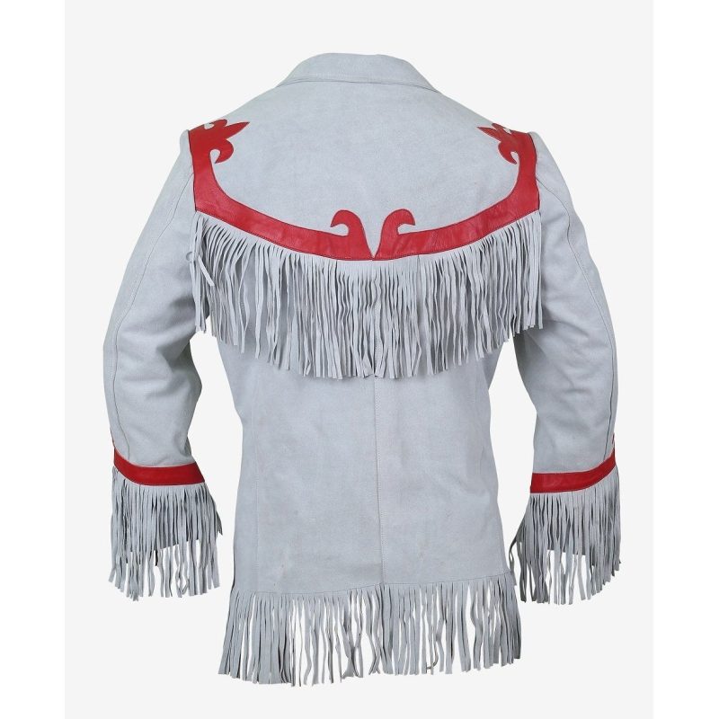 Luxurious Cloud Leather Blazer with Fringes 3