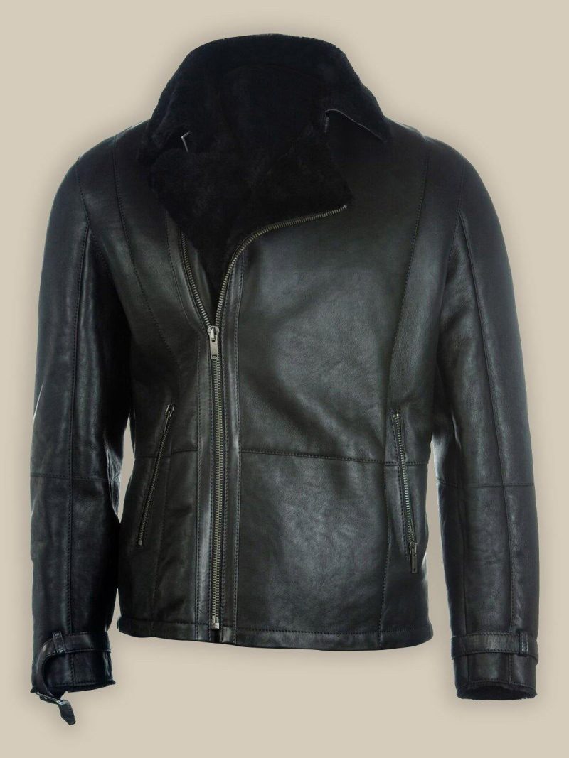 MEN PURE BLACK B3 SHEARLING JACKET