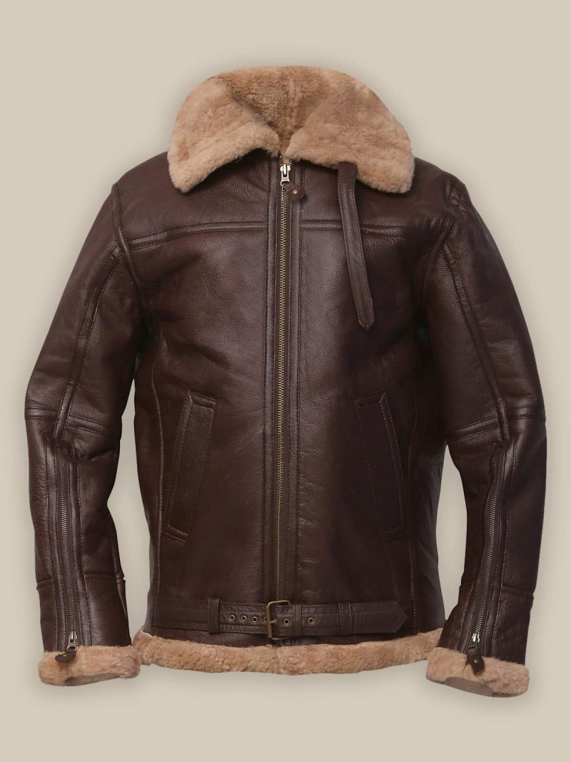 Men B3 Shearling Bomber Leather Jacket