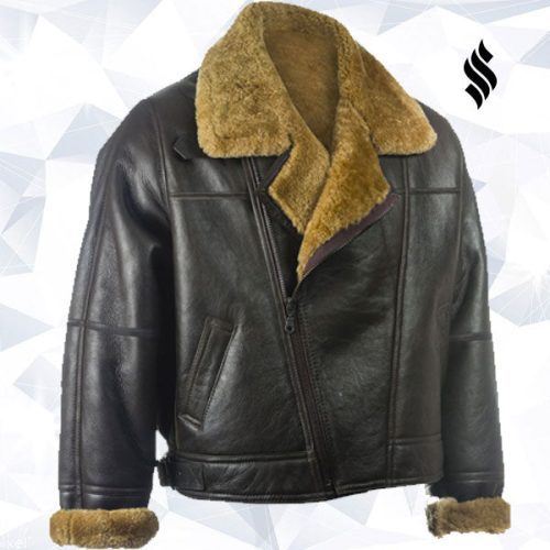 Men Black Sheepskin Jacket