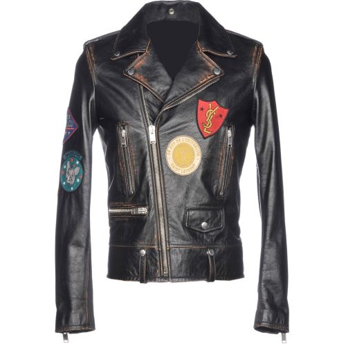 MenBikerLogoLeatherJacket3