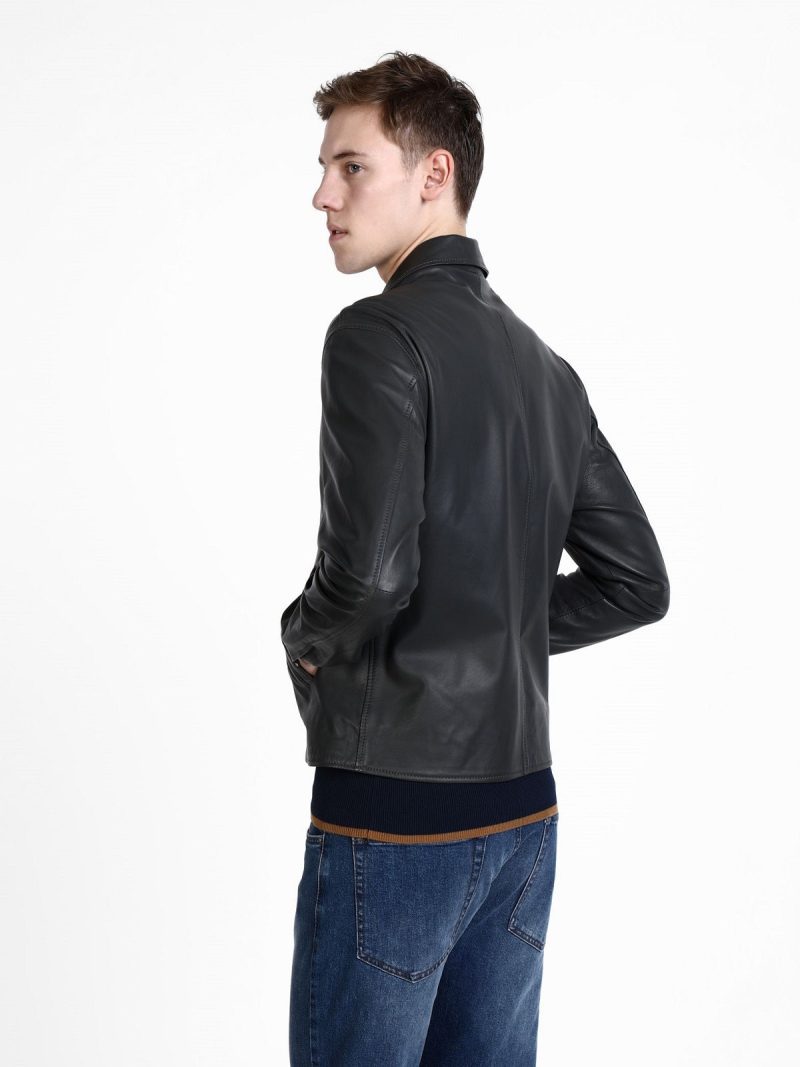 MenBlackShirtLeatherJacket2