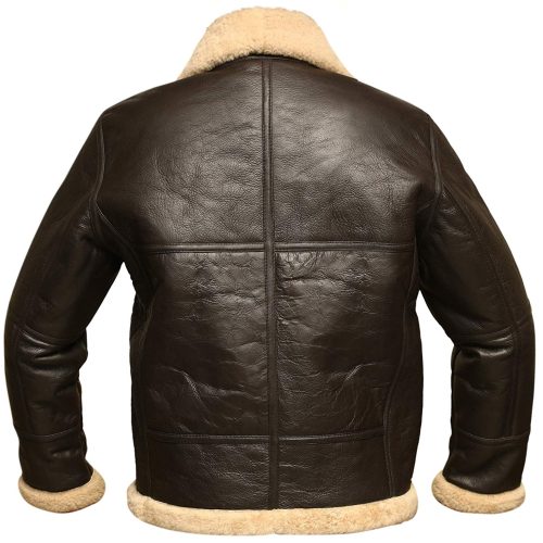 MenBrownB3RAFAviatorBomberRealShearlingSheepskinLeatherJacket3