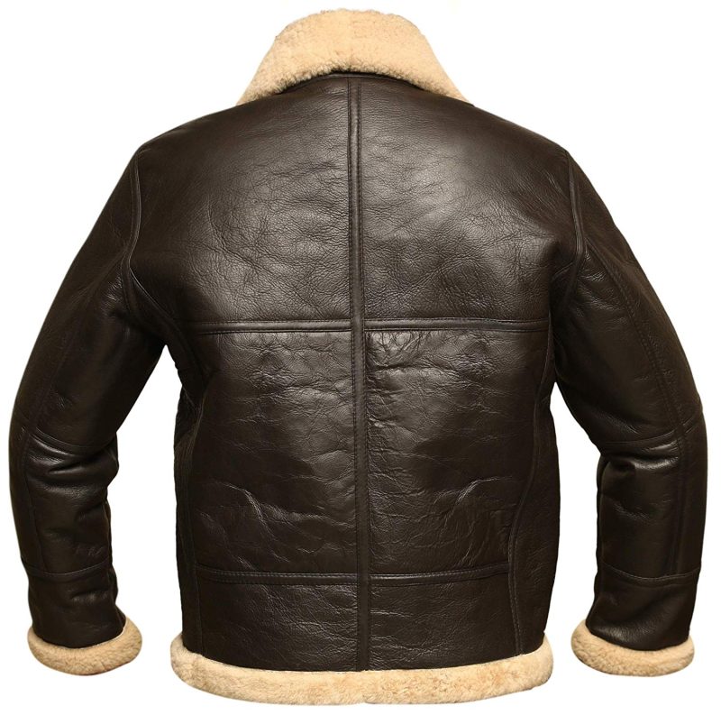 MenBrownB3RAFAviatorBomberRealShearlingSheepskinLeatherJacket3