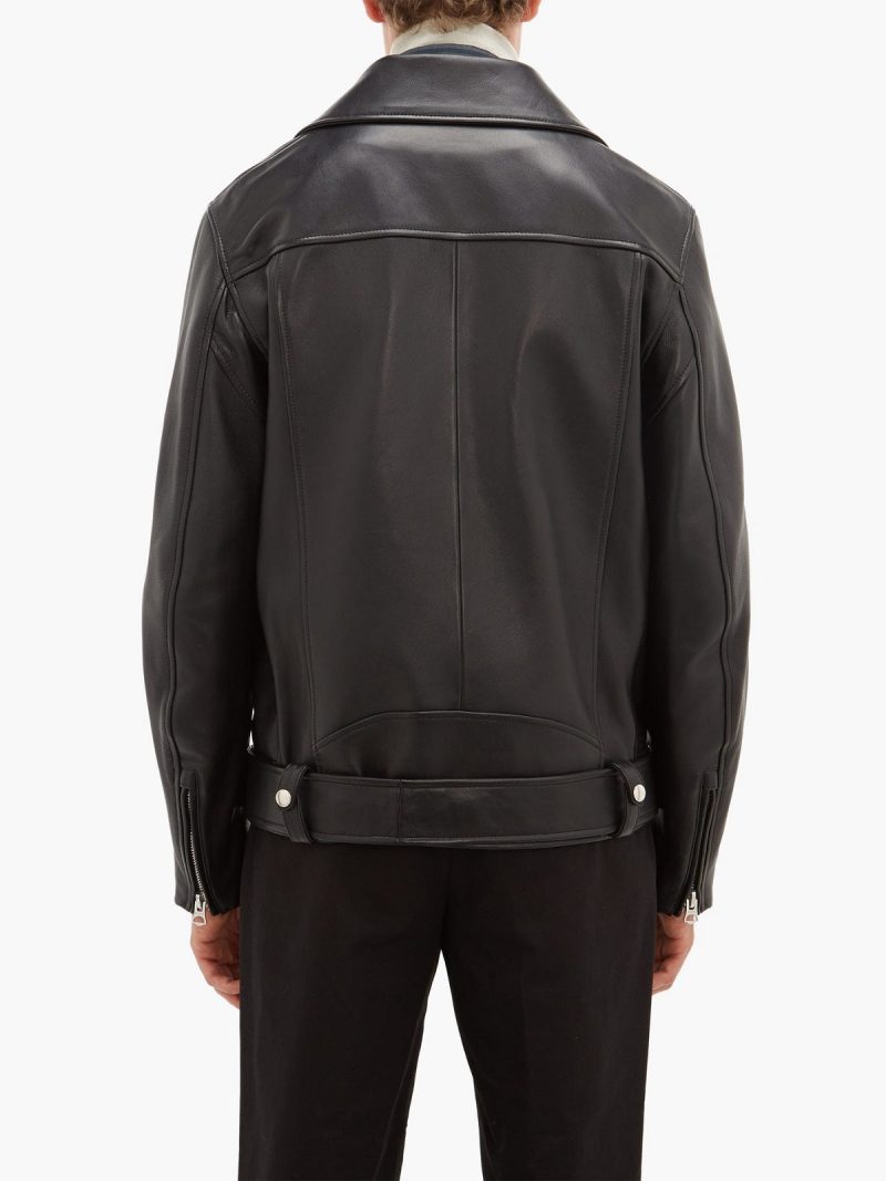 MenClassicBlackBikerLeatherJacket2