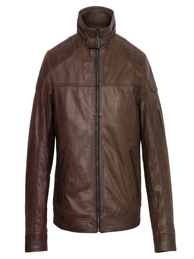 MenDarkBrownLeatherJacket3