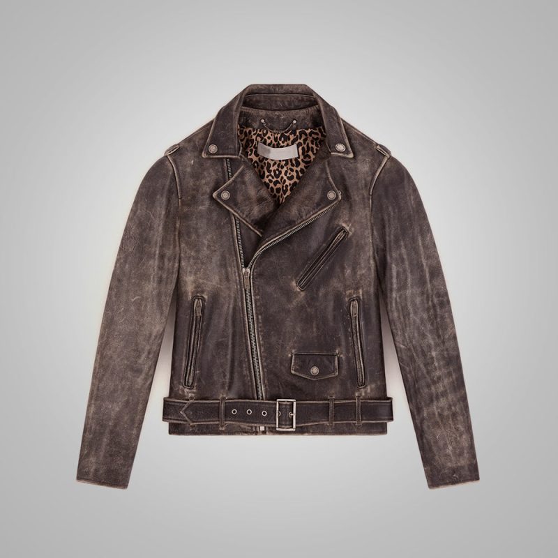 MenFineGrainDistressedLeatherJacket4