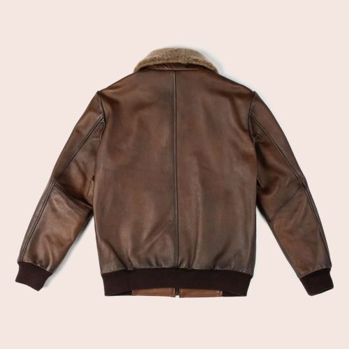 MenG 1FlightChocolateBrownGenuineLeatherBomberJacket3