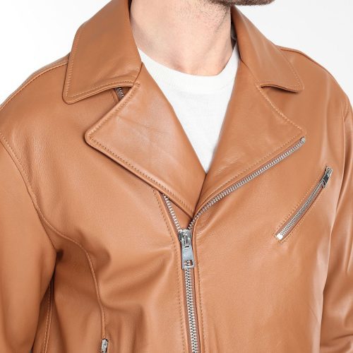 MenTanBrownBikerLeatherJacket3