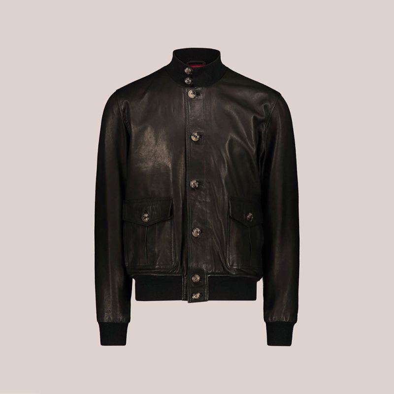 MenVintageBlackA 1FlightLeatherBomberJacket