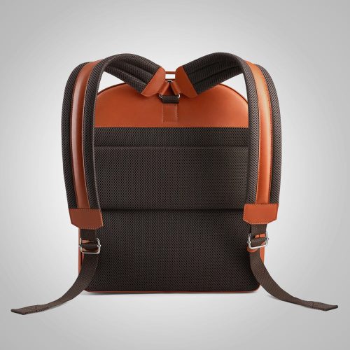 Men sBrownItalianLeatherTravelBackpack3