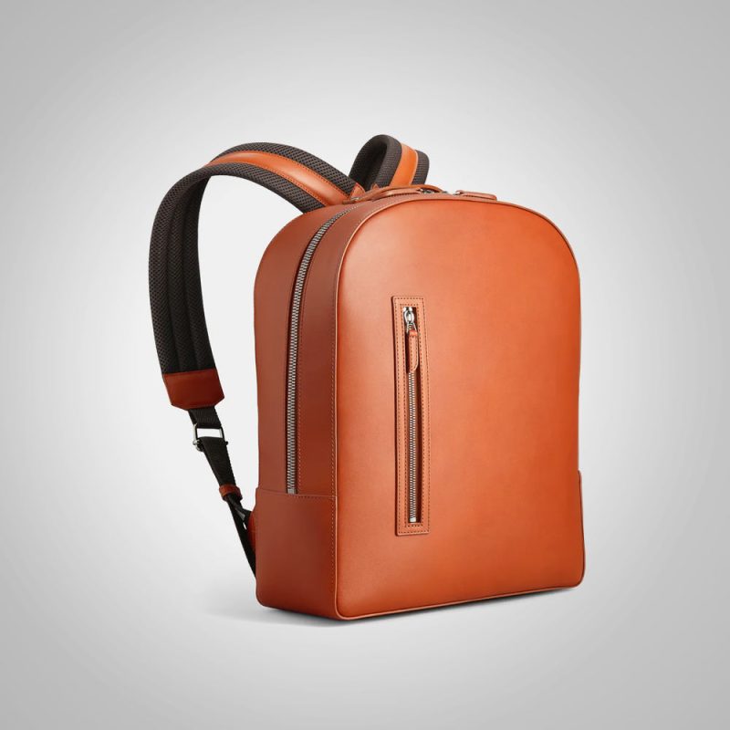 Men sBrownItalianLeatherTravelBackpack4