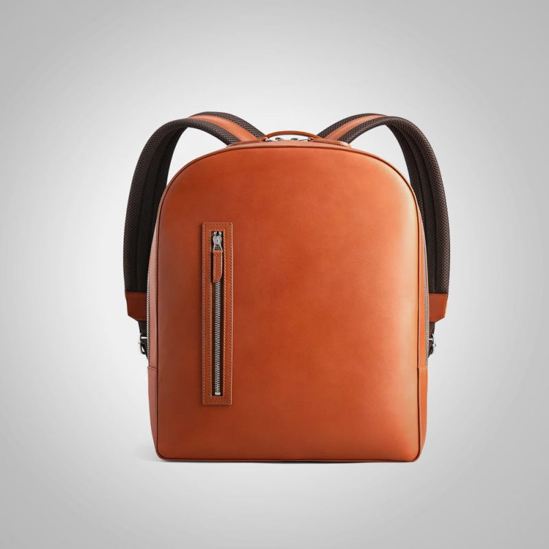 Men sBrownItalianLeatherTravelBackpack5