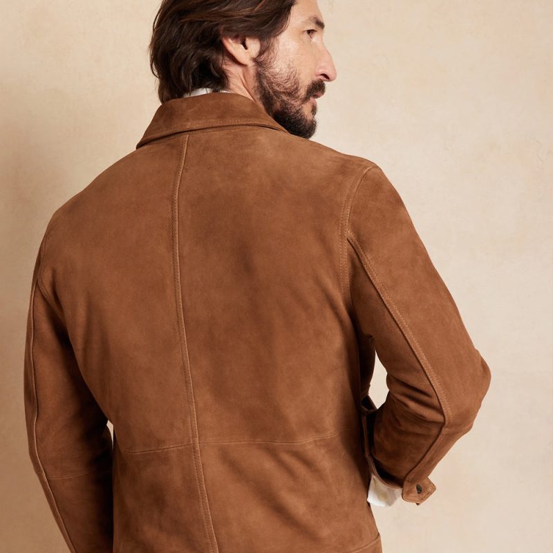 Men sBrownSuedeLeatherCowboyWesternJacket5