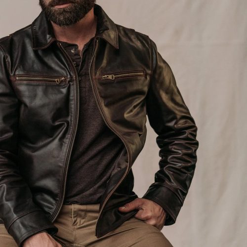 Men sClassicBrownFlightLeatherJacket