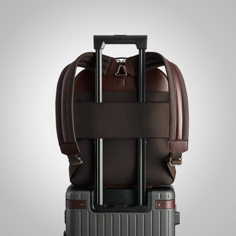 Men sDarkBrownItalianLeatherTravelBackpack