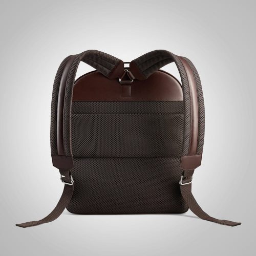 Men sDarkBrownItalianLeatherTravelBackpack3