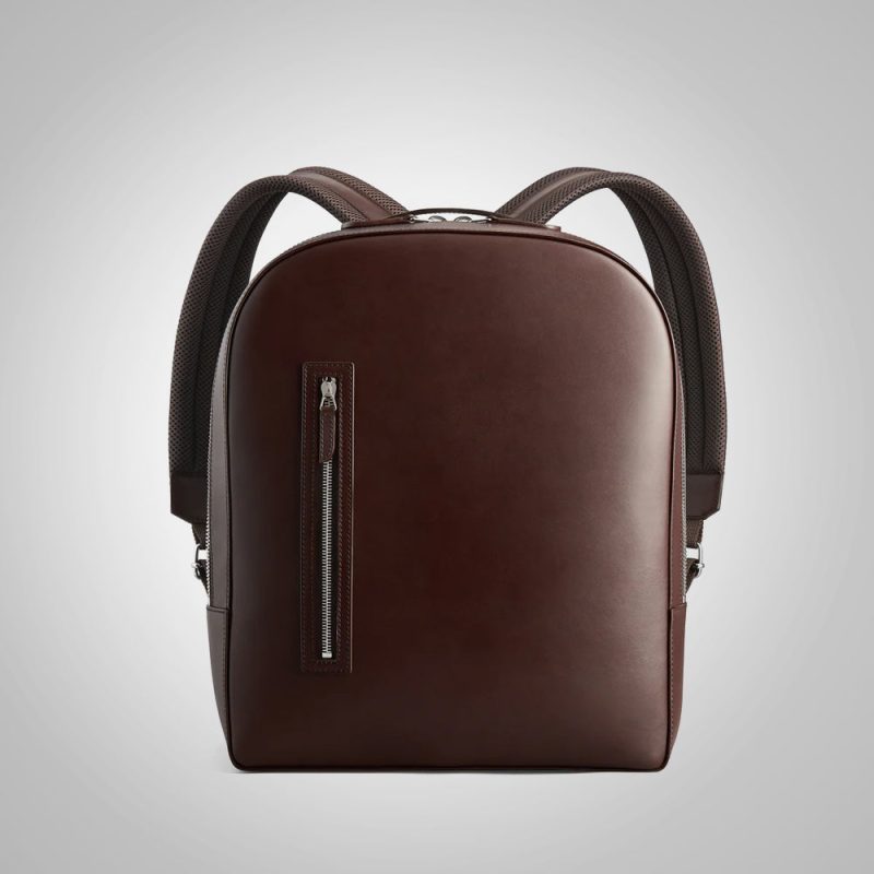 Men sDarkBrownItalianLeatherTravelBackpack4