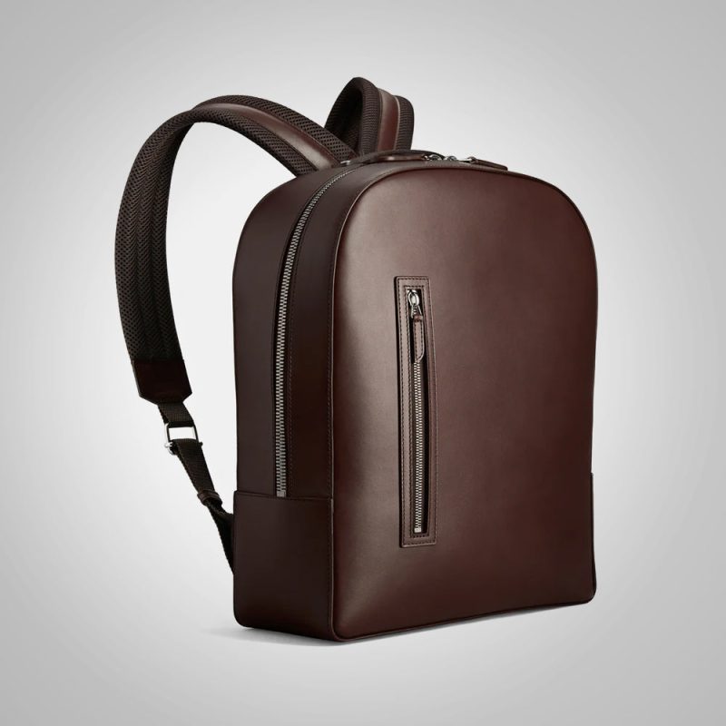 Men sDarkBrownItalianLeatherTravelBackpack5