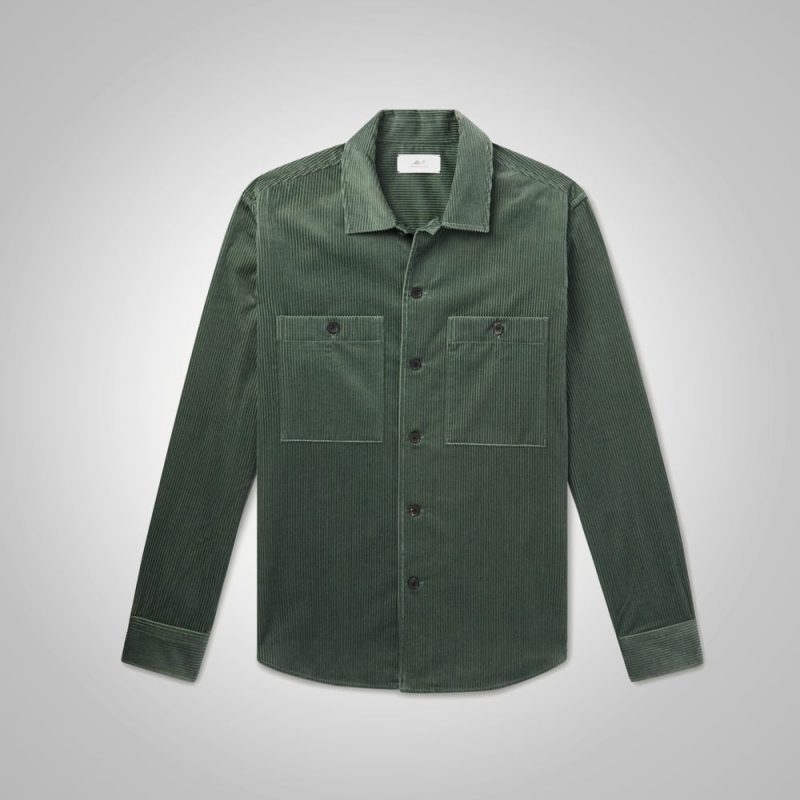 Men sGreenFullSleevesCorduroyJacket5