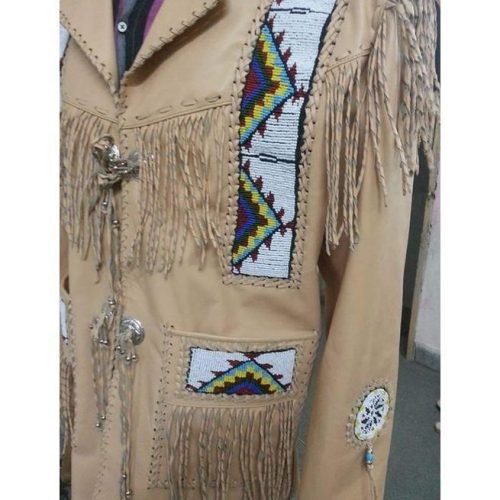 Mens Cowboy Suede Leather Jacket Western Coat Fringes Cowboy Jacket Men DESIGN