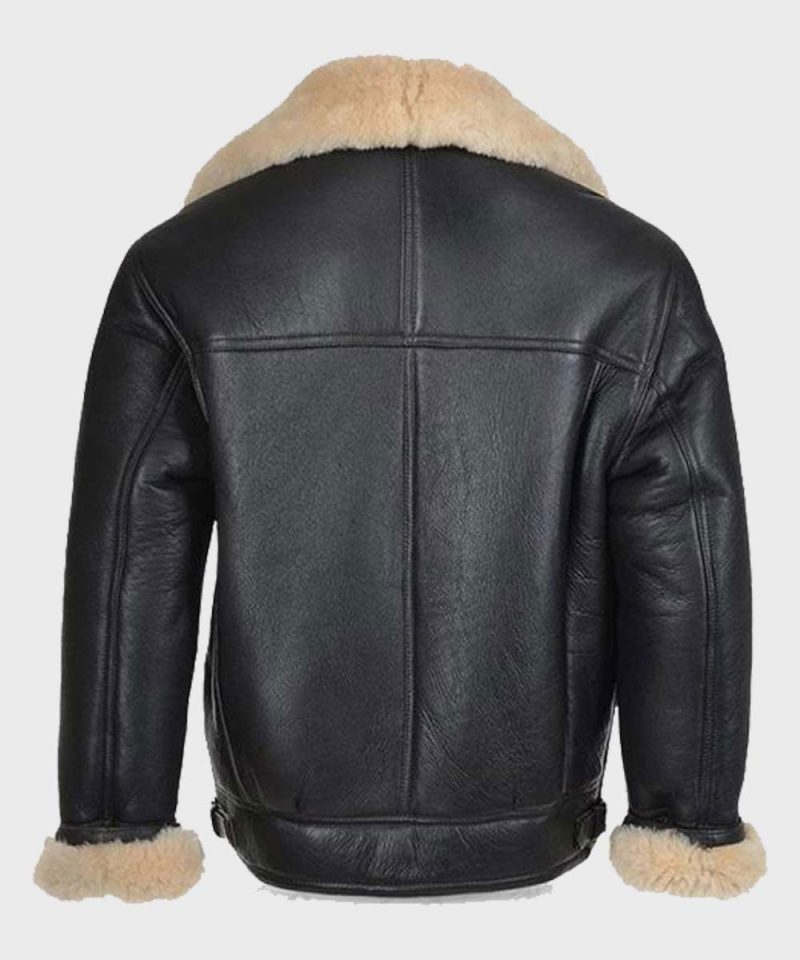 Mens Shearling Black Leather B3 Jacket1