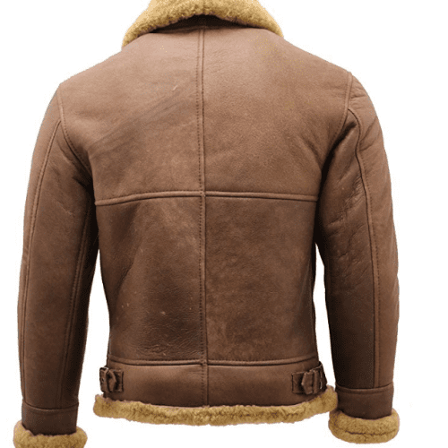 Mens Shearling Leather Flying Aviator Jacket