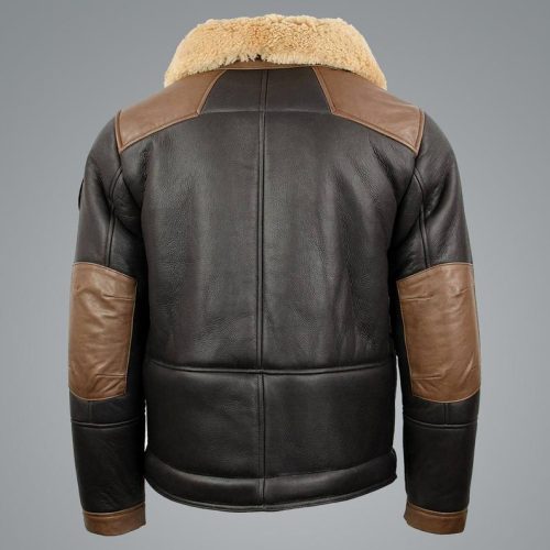 Mens Sheepskin Black Bomber Jacket