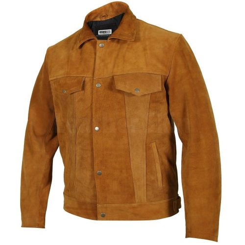 Mens Tan Suede Genuine Leather Jacket 2